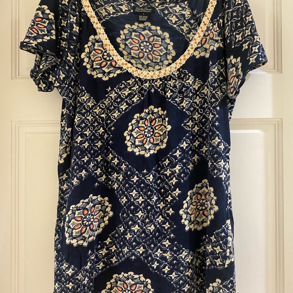 Lucky Brand cotton top, size L